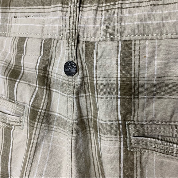 TIMBERLAND preppy neutral plaid cotton bermuda shorts relax fit 4 pockets sz 36 - Picture 8 of 9
